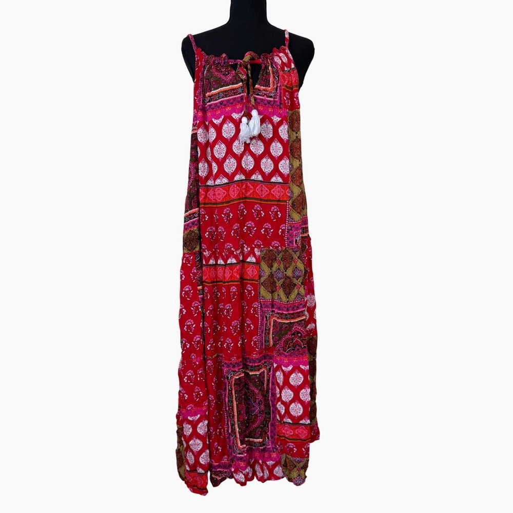 Ashley Stewart Patchwork Hippie Maxi Dress Plus Size 18/20 Boho Festival